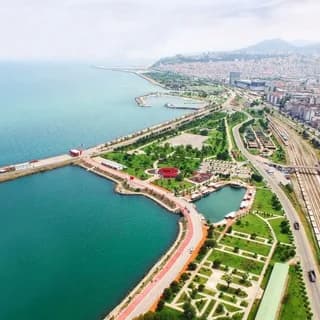 Samsun sahilinin havadan görünümü